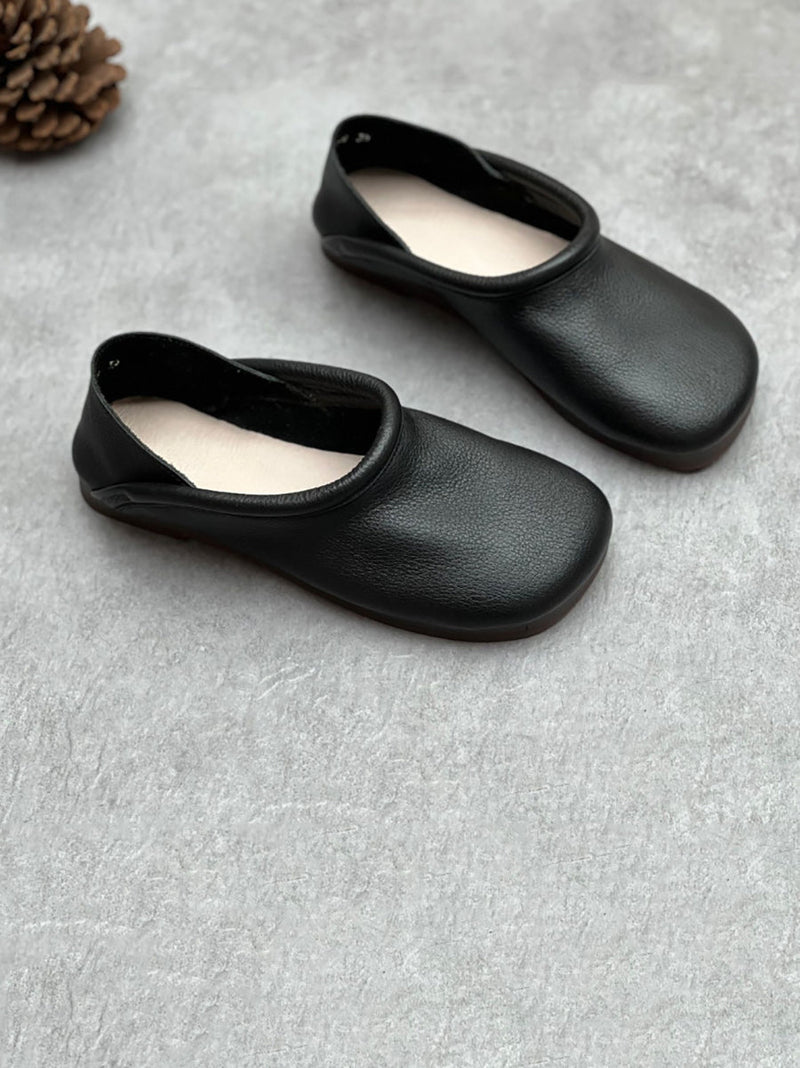 Summer Soft Leather Flat Shoes Hh022