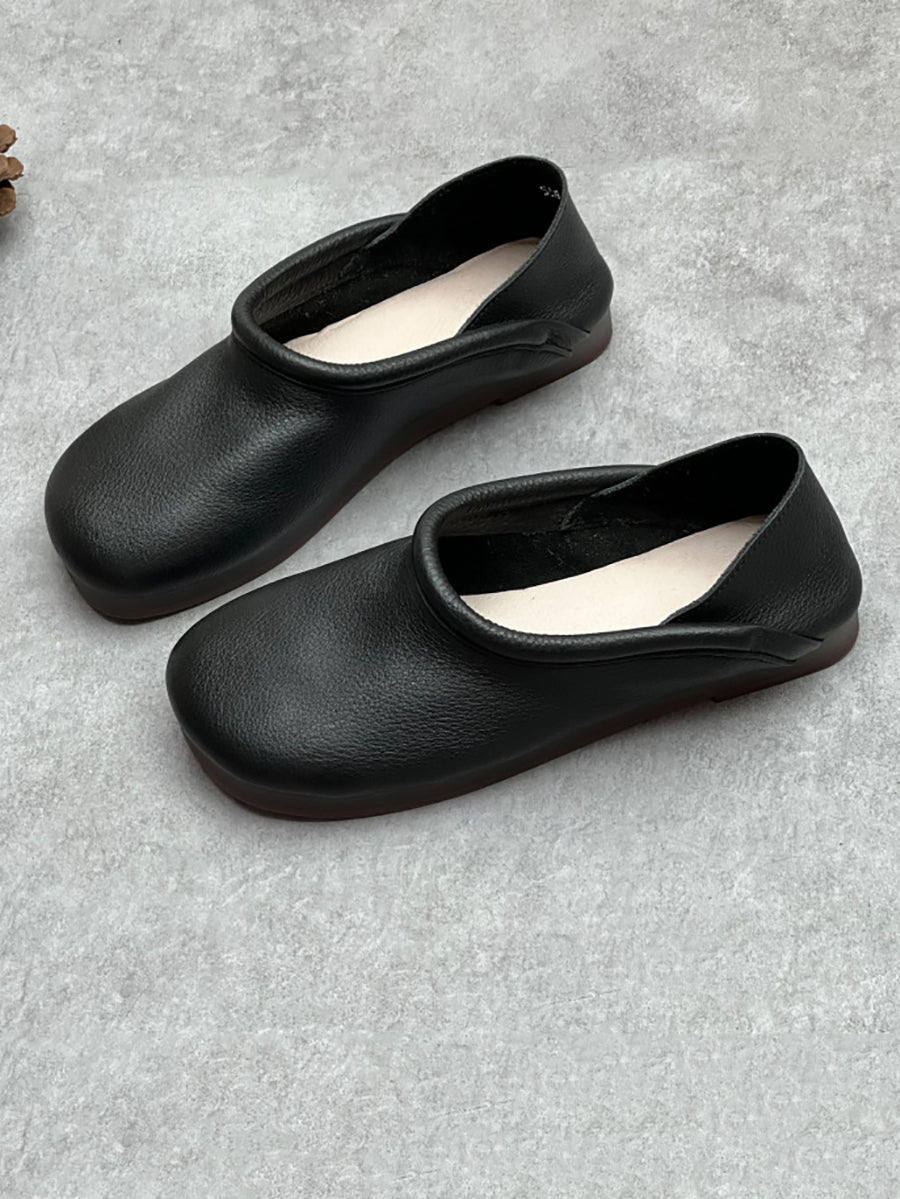 Summer Soft Leather Flat Shoes Hh022