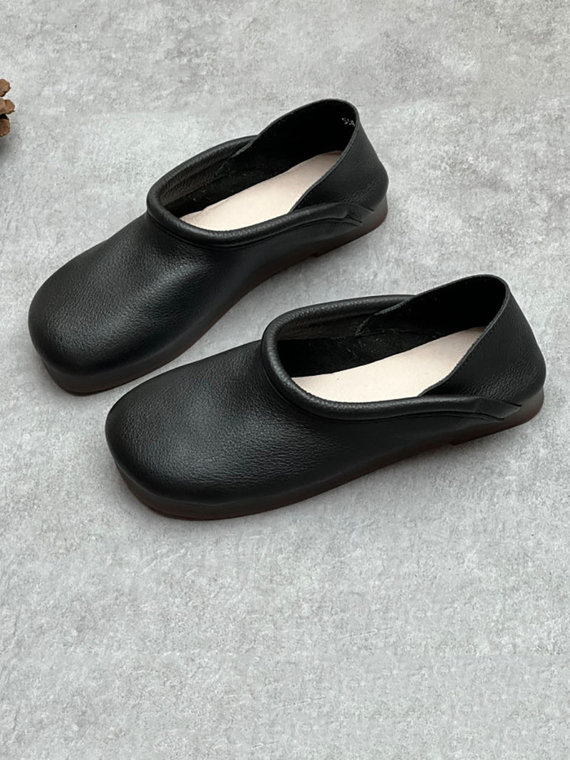 Summer Soft Leather Flat Shoes Hh022