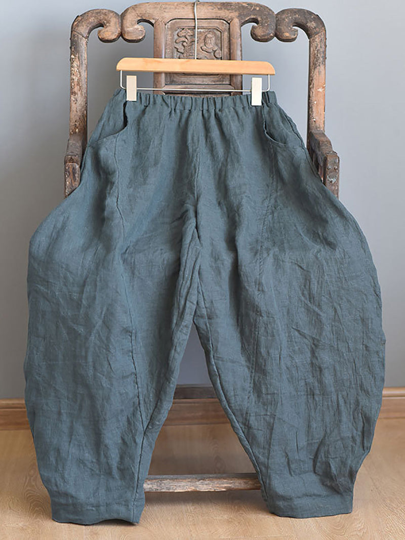 Summer Linen Harem Pants Ll029