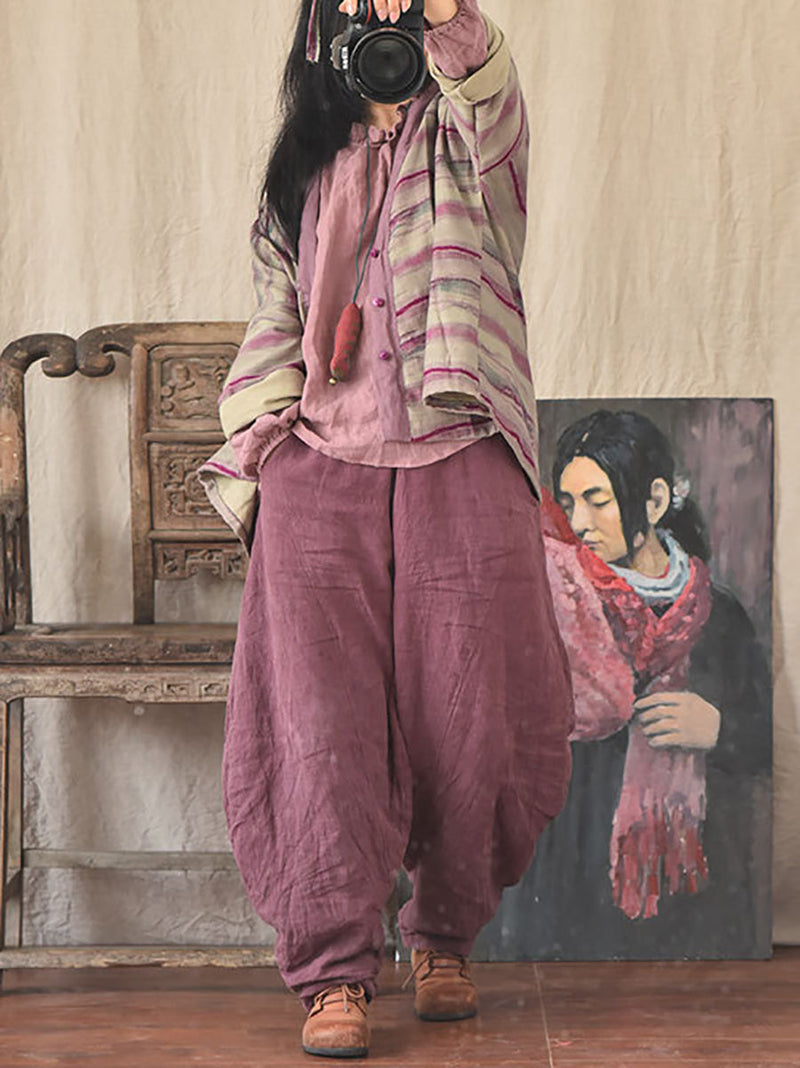 Summer Linen Harem Pants Ll029