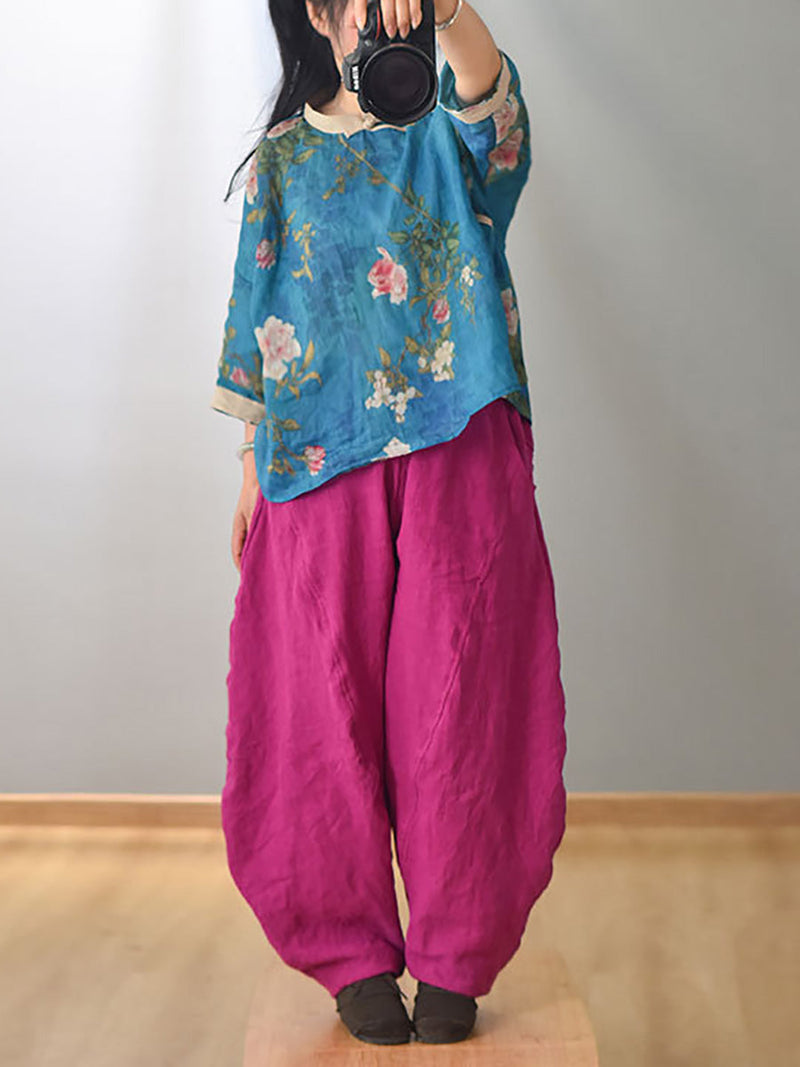 Summer Linen Harem Pants Ll029