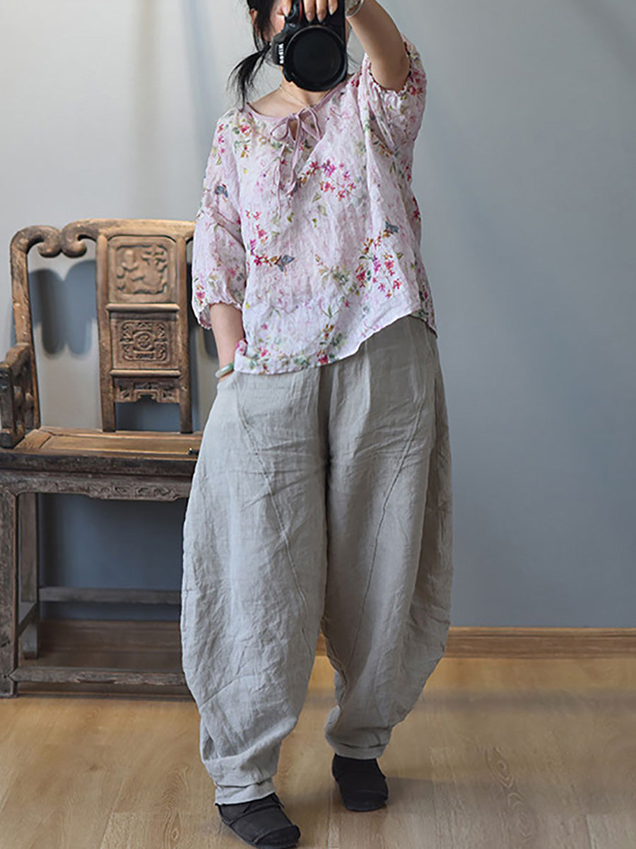 Summer Linen Harem Pants Ll029