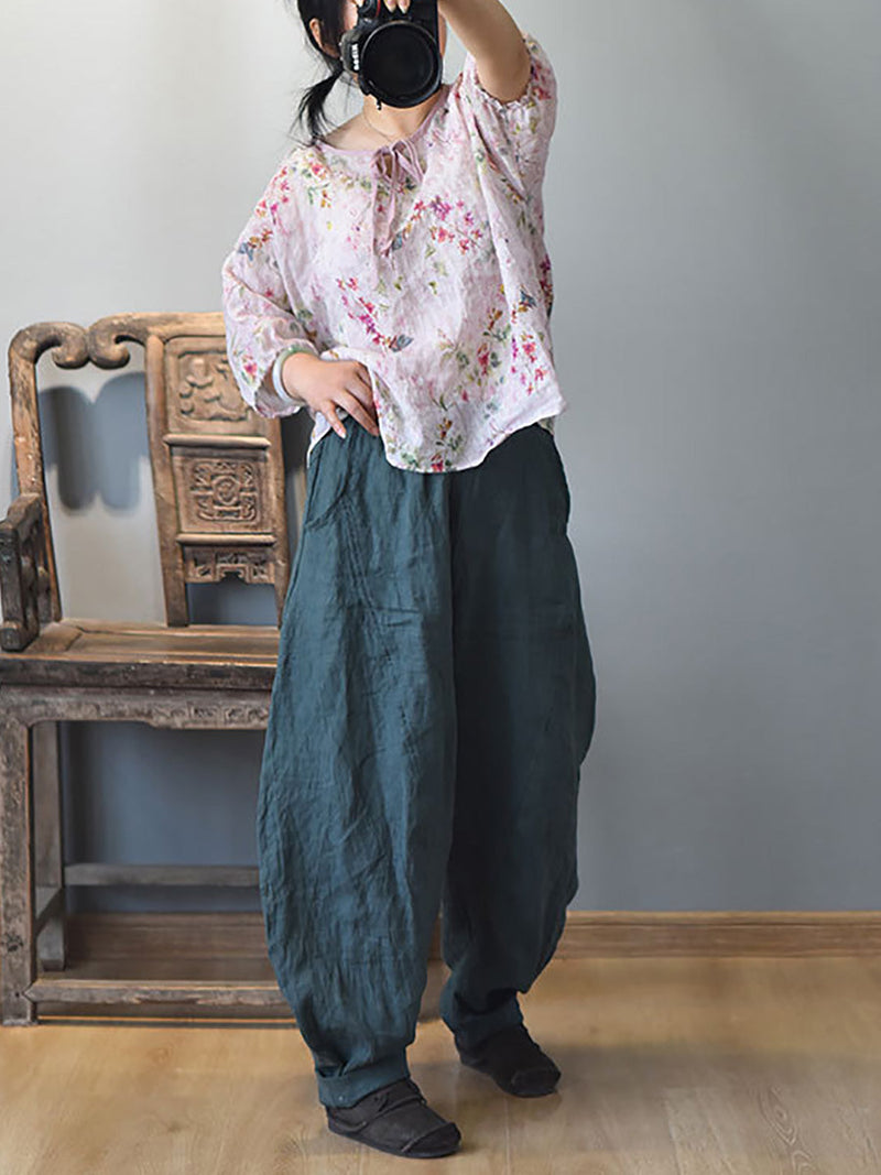 Summer Linen Harem Pants Ll029