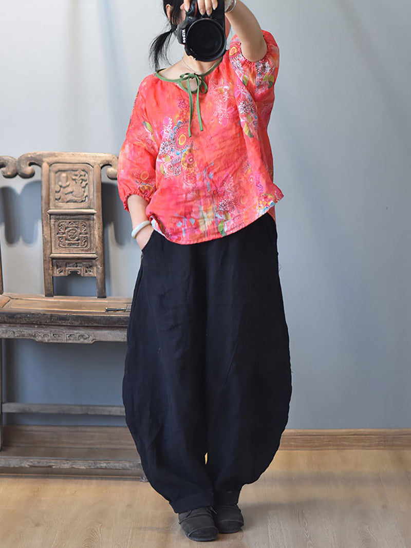 Summer Linen Harem Pants Ll029