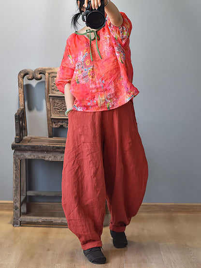 Summer Linen Harem Pants Ll029