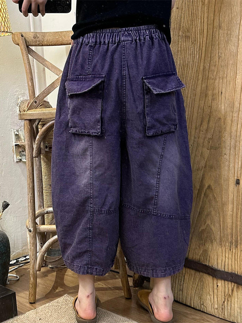 Summer Denim Spliced Harem Pants Ll046