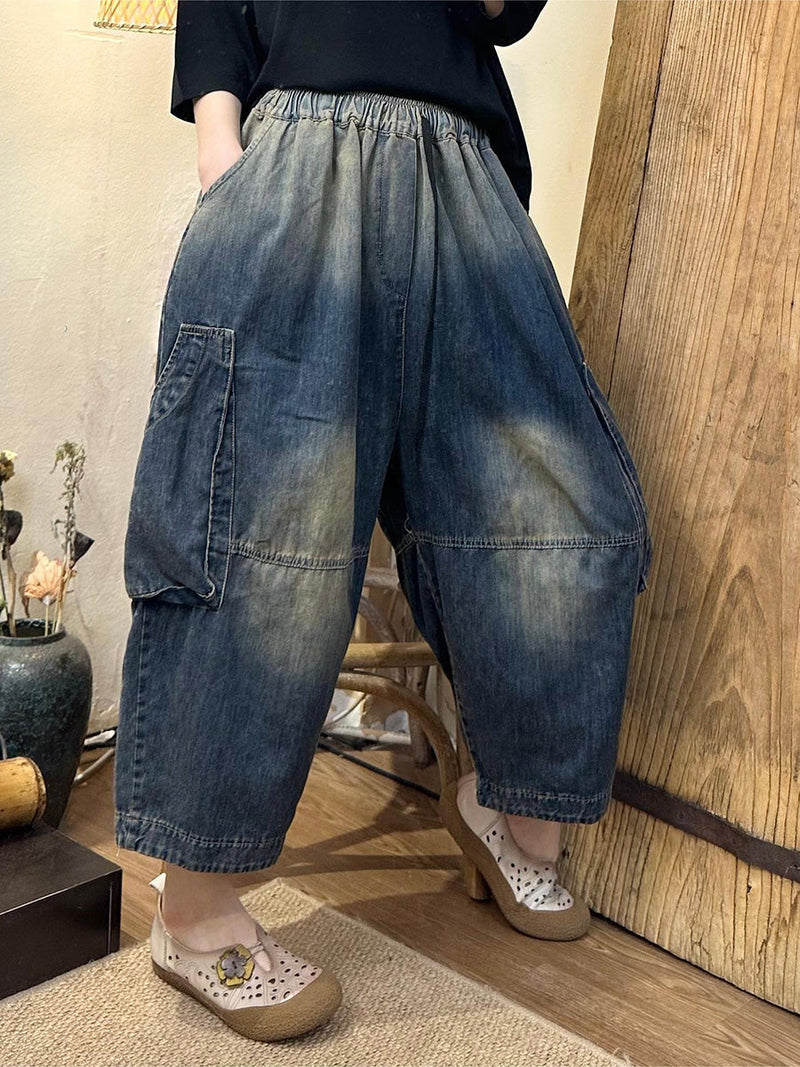 Summer Tie-dye Loose Denim Harem Pants Ll048