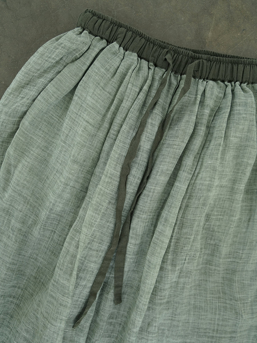 Summer Retro Loose Ramie Harem Pants Cc043