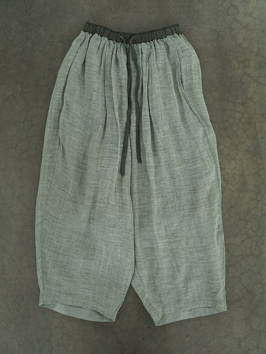 Summer Retro Loose Ramie Harem Pants Cc043
