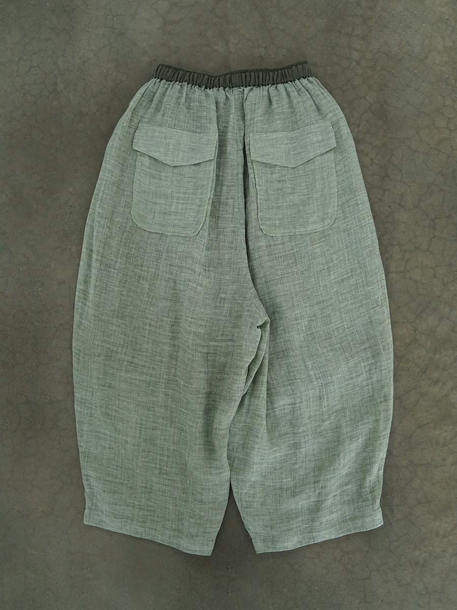 Summer Retro Loose Ramie Harem Pants Cc043