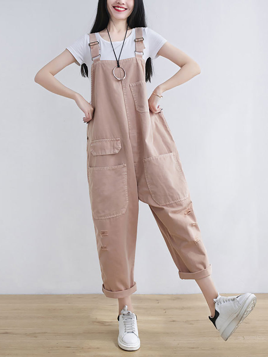 Summer Frayed Loose Jumpsuits Cc014