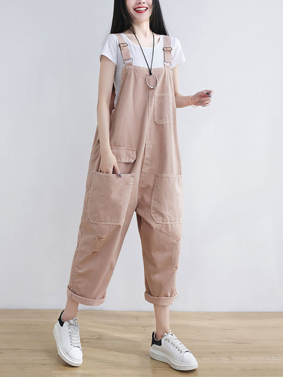 Summer Frayed Loose Jumpsuits Cc014