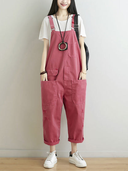 Summer Frayed Loose Jumpsuits Cc014