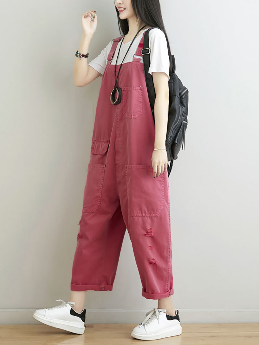 Summer Frayed Loose Jumpsuits Cc014
