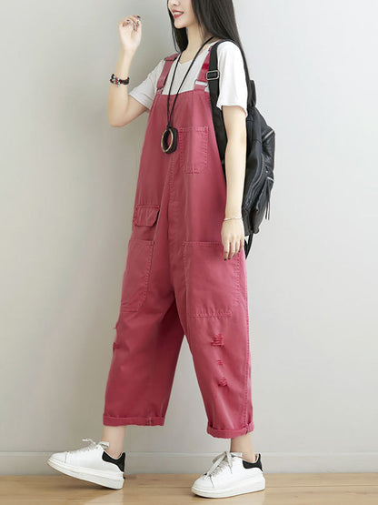 Summer Frayed Loose Jumpsuits Cc014