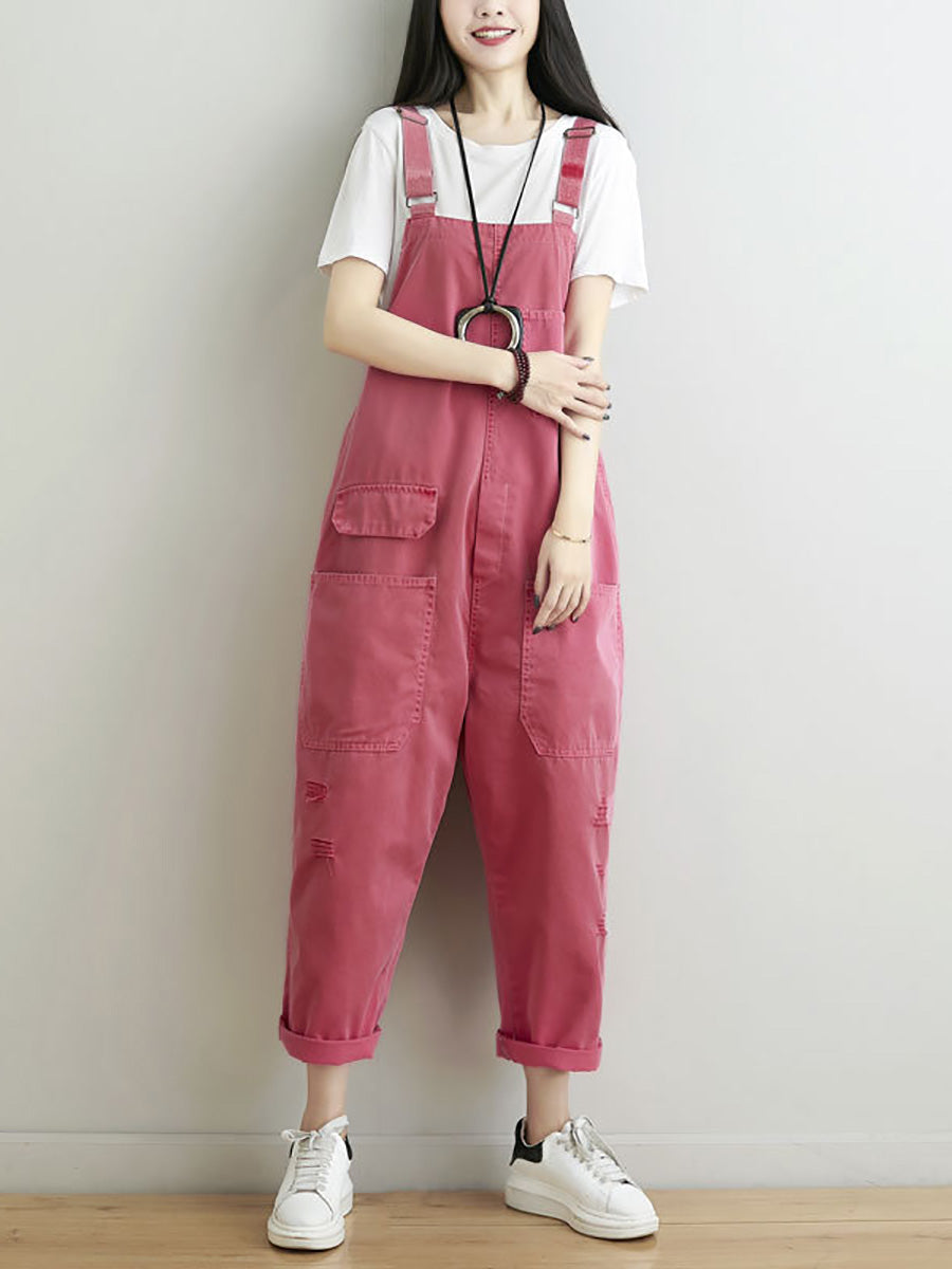 Summer Frayed Loose Jumpsuits Cc014