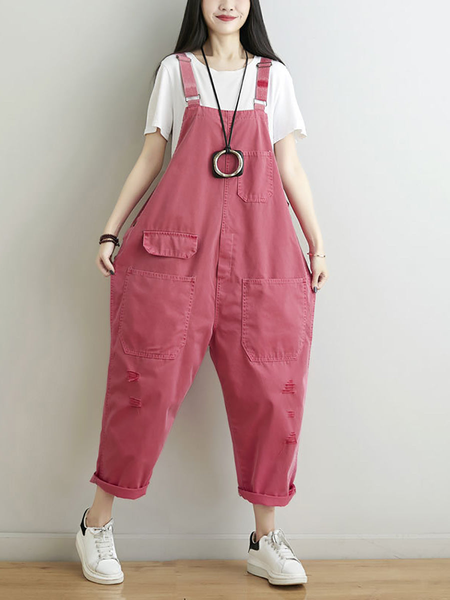 Summer Frayed Loose Jumpsuits Cc014