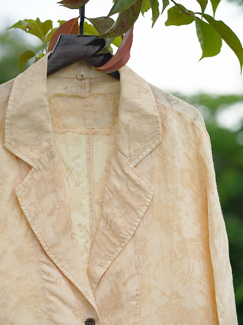 Summer Artsy Button Jacquard Shirt Coat Cc029