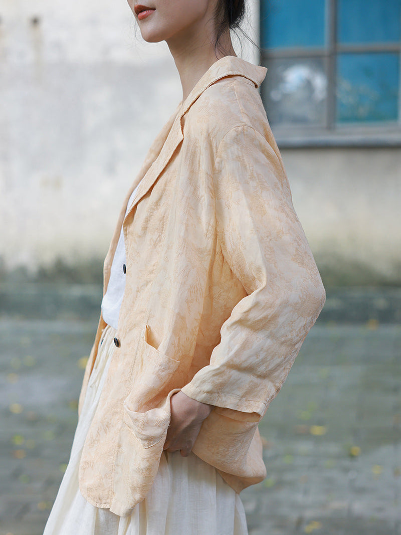 Summer Artsy Button Jacquard Shirt Coat Cc029