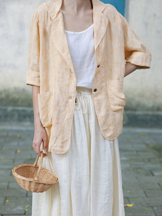 Summer Artsy Button Jacquard Shirt Coat Cc029