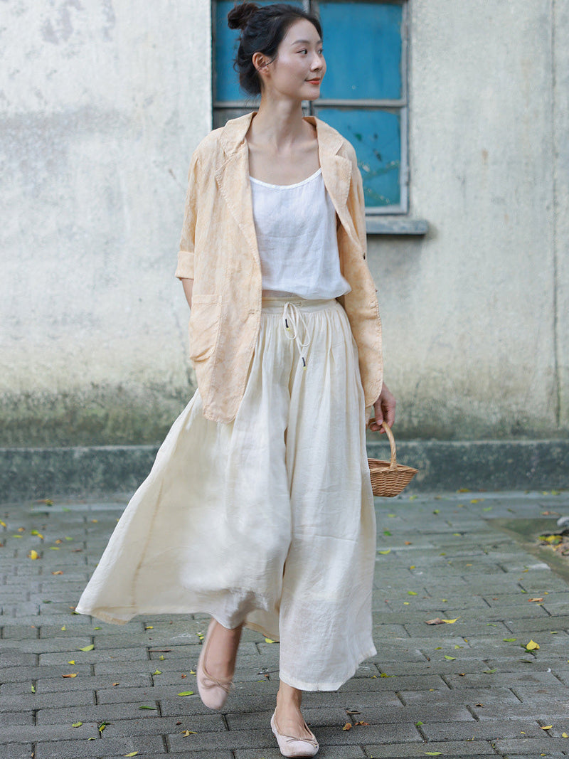 Summer Artsy Button Jacquard Shirt Coat Cc029
