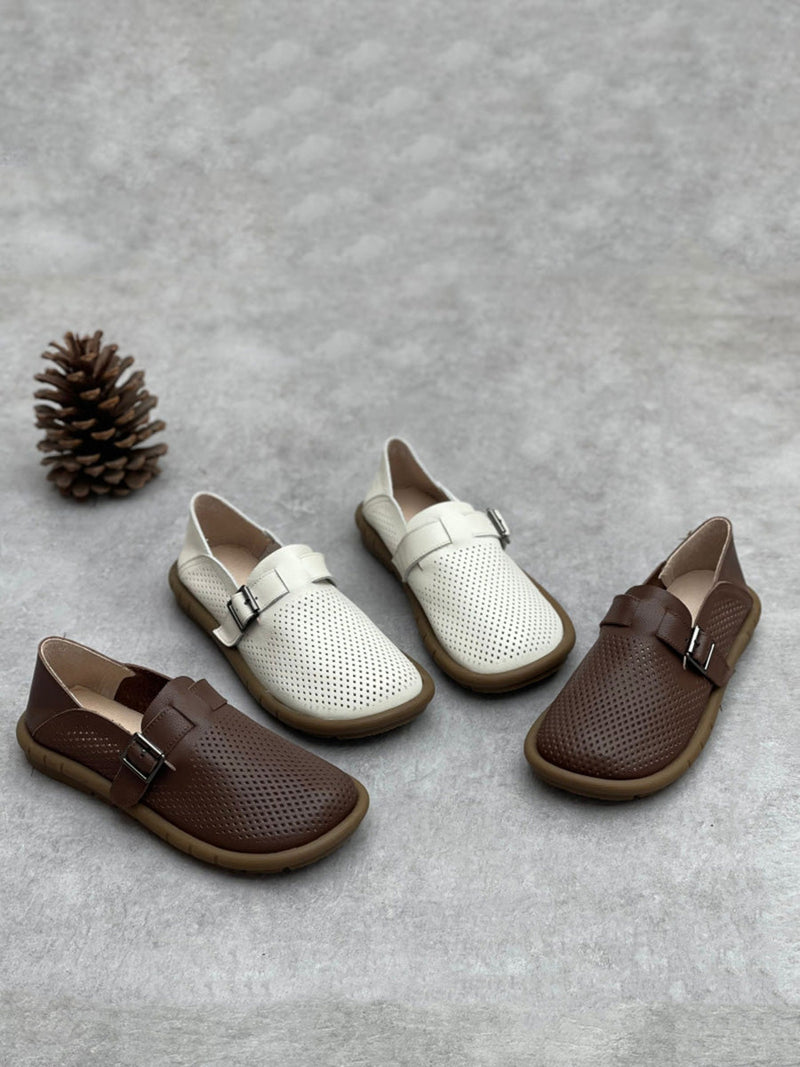 Summer Soft Leather Flat Shoes Cc005