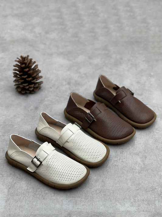 Summer Soft Leather Flat Shoes Cc005
