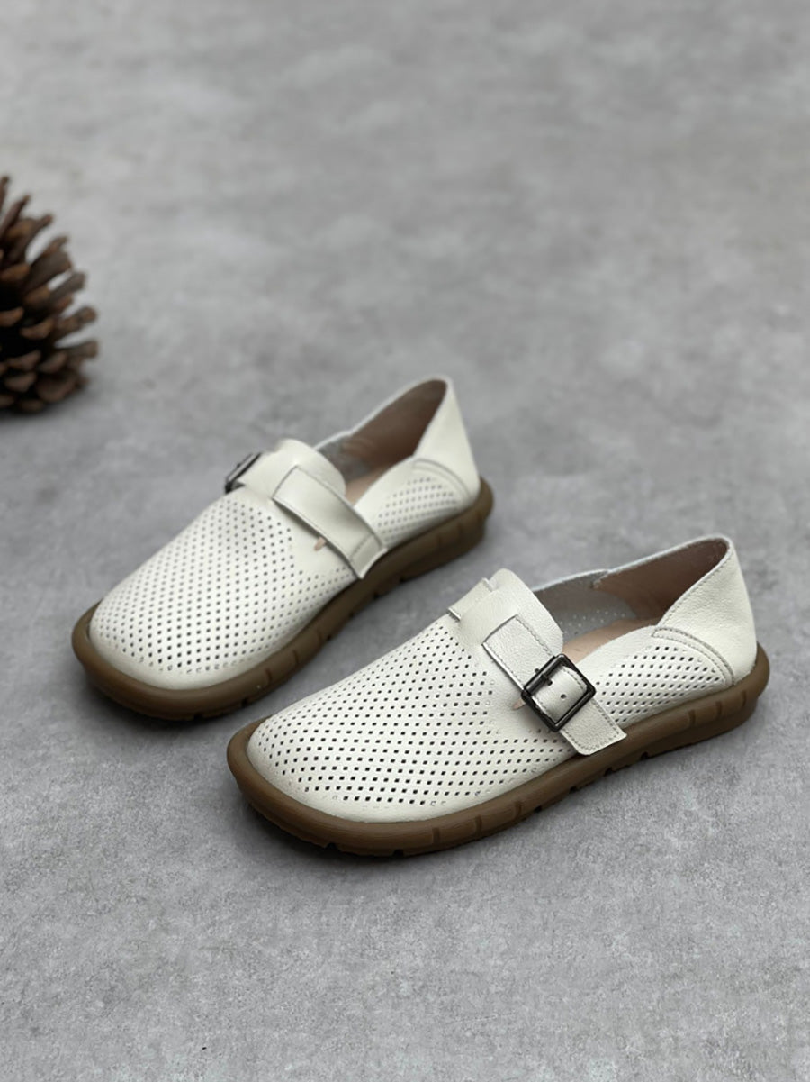 Summer Soft Leather Flat Shoes Cc005