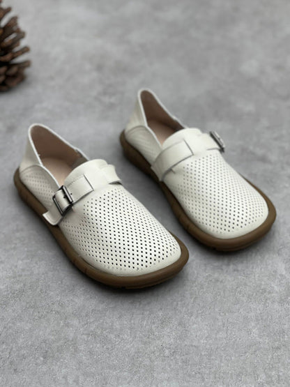 Summer Soft Leather Flat Shoes Cc005