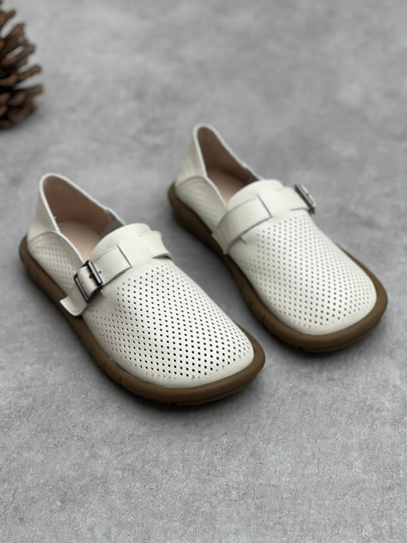 Summer Soft Leather Flat Shoes Cc005