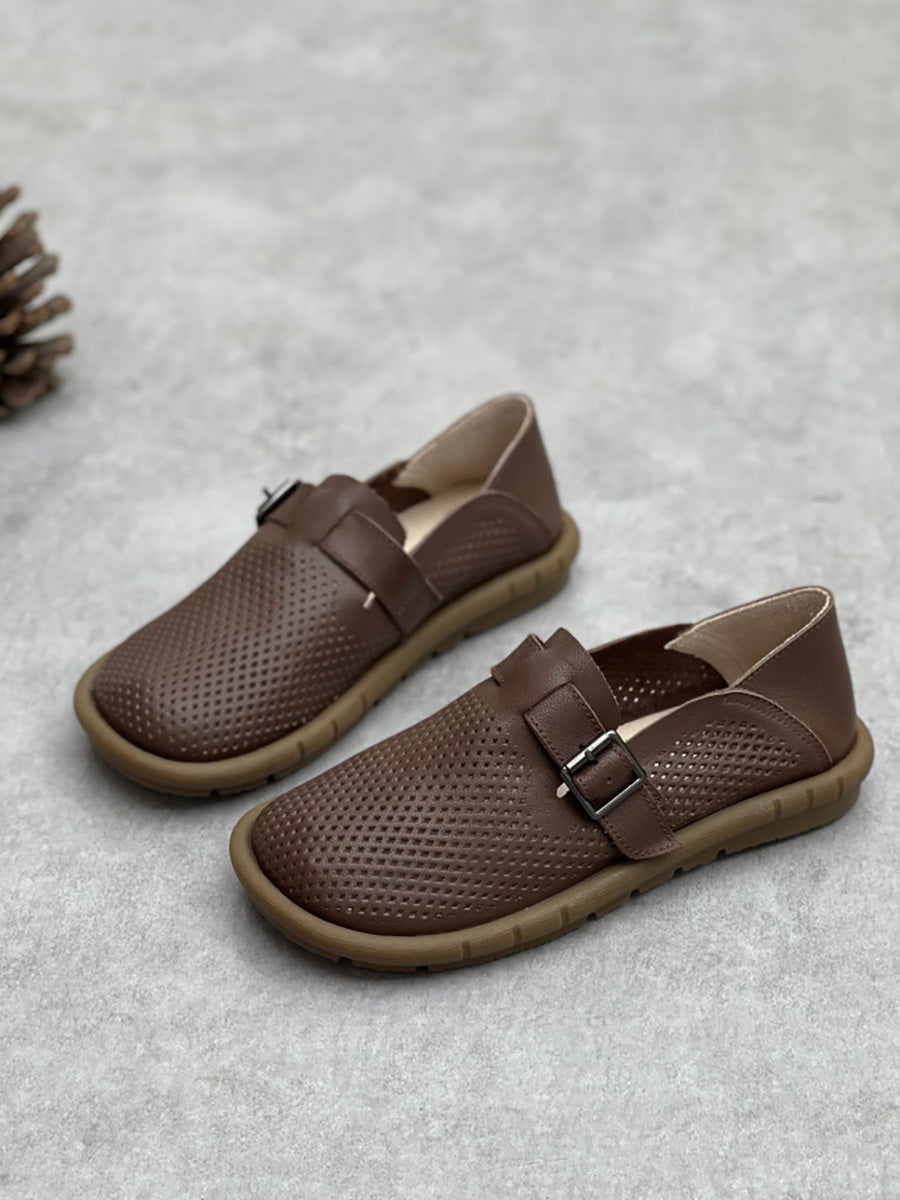 Summer Soft Leather Flat Shoes Cc005