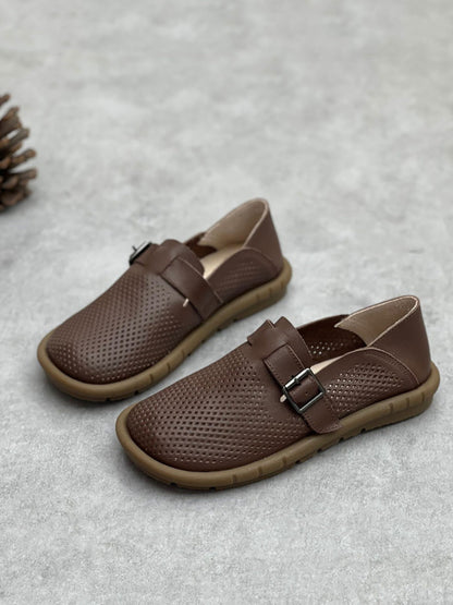 Summer Soft Leather Flat Shoes Cc005