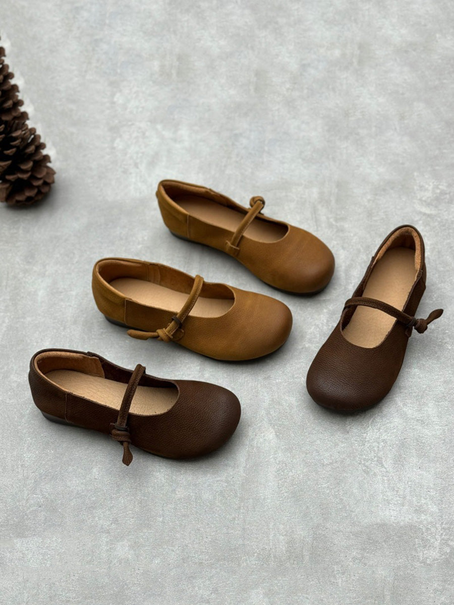 Summer Soft Genuine Leather Flat Shoes Cx012