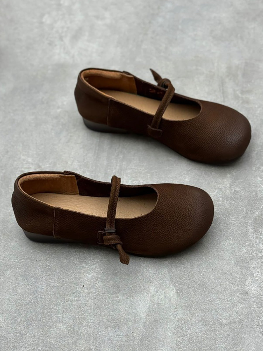 Summer Soft Genuine Leather Flat Shoes Cx012