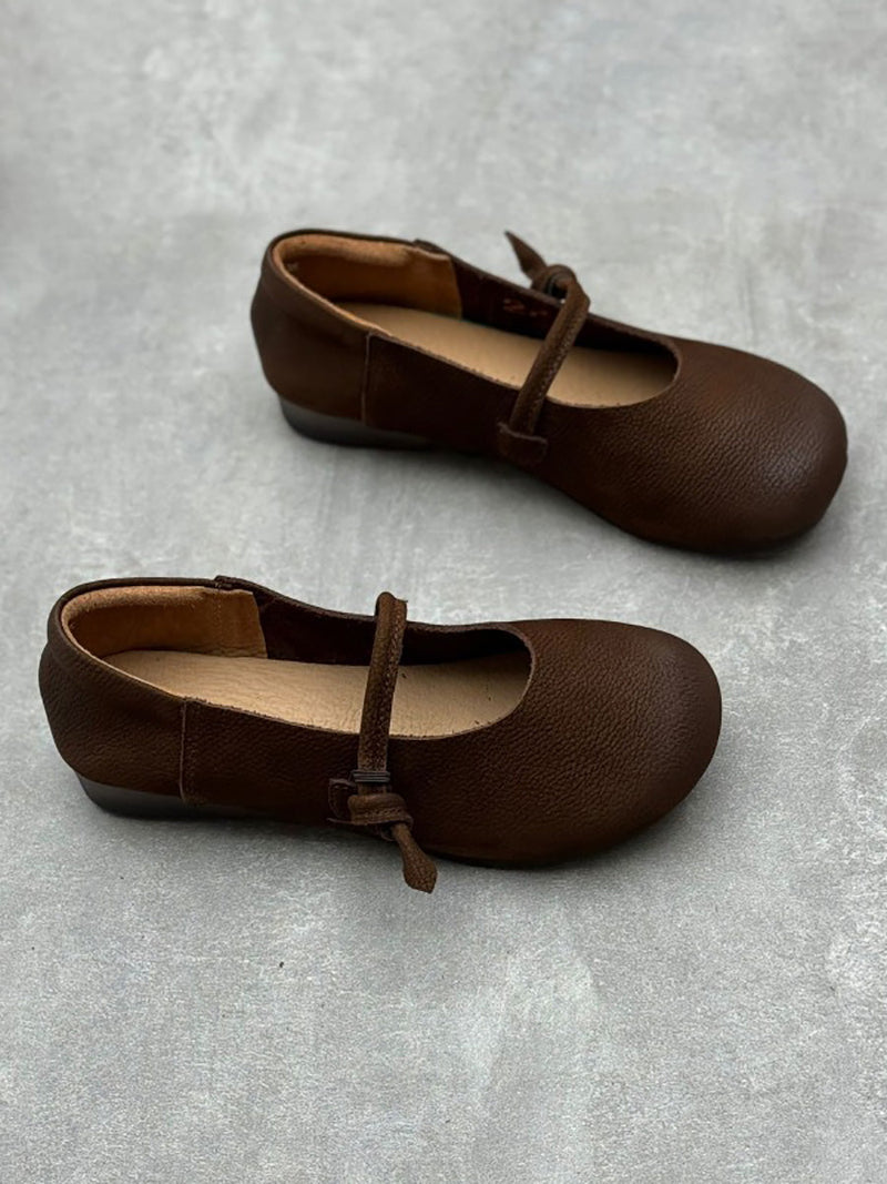 Summer Soft Genuine Leather Flat Shoes Cx012