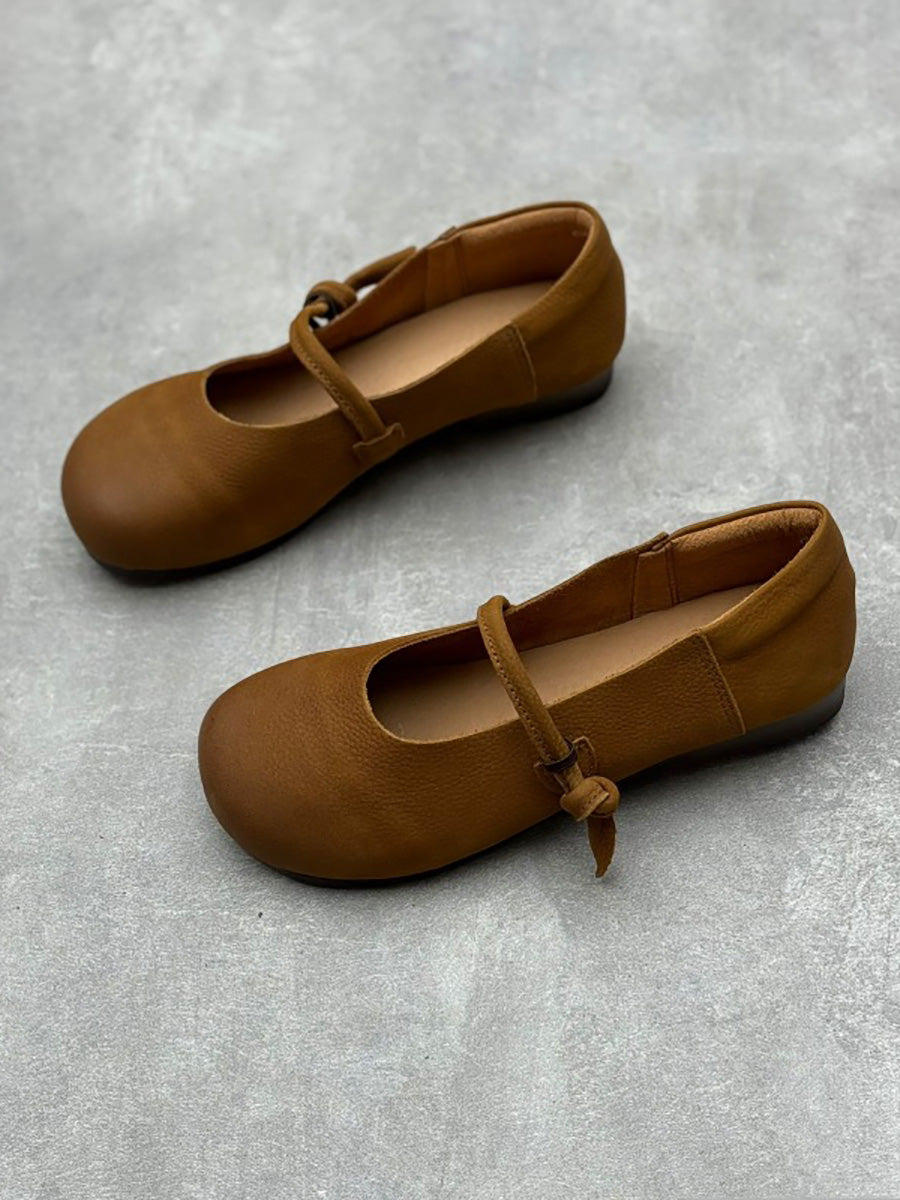 Summer Soft Genuine Leather Flat Shoes Cx012
