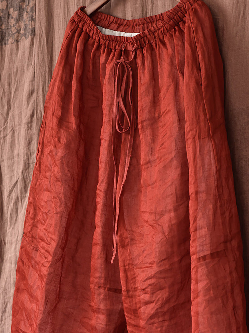 Summer Ramie Thin Harem Pants Cx025