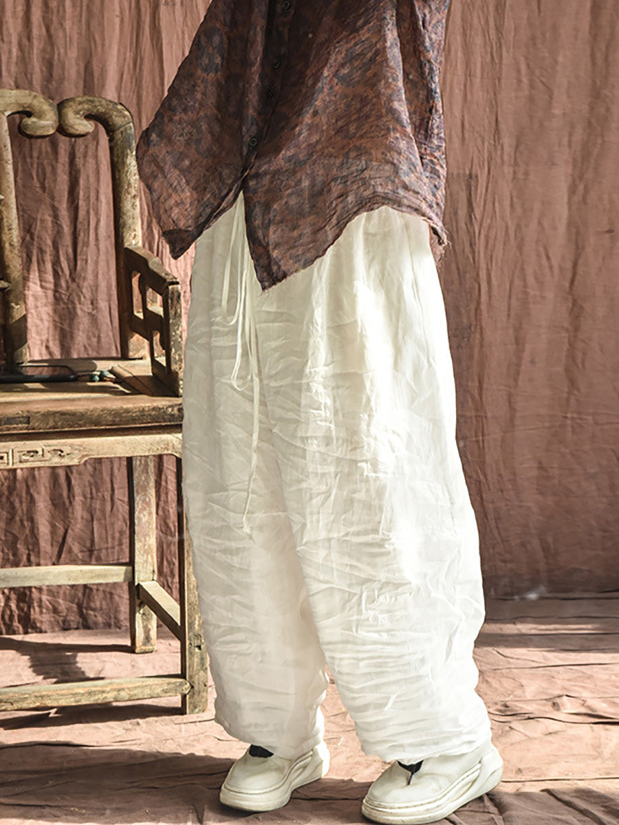 Summer Ramie Thin Harem Pants Cx025