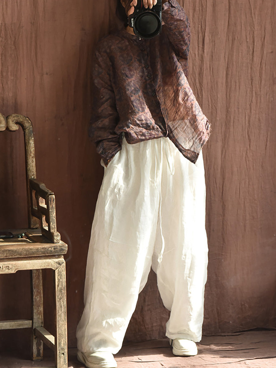 Summer Ramie Thin Harem Pants Cx025