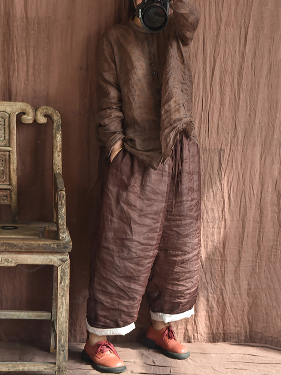 Summer Ramie Thin Harem Pants Cx025