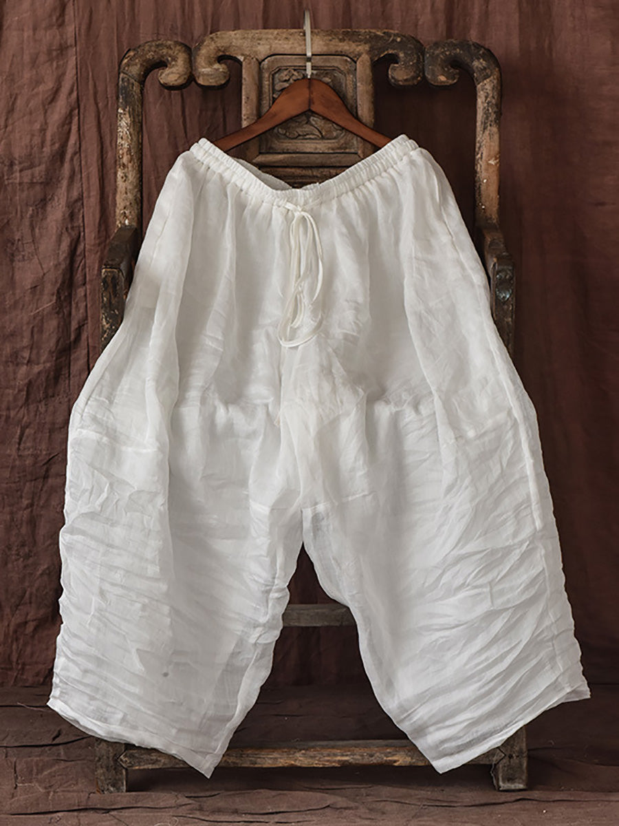Summer Ramie Thin Harem Pants Cx025