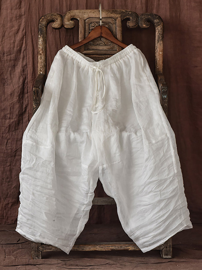 Summer Ramie Thin Harem Pants Cx025