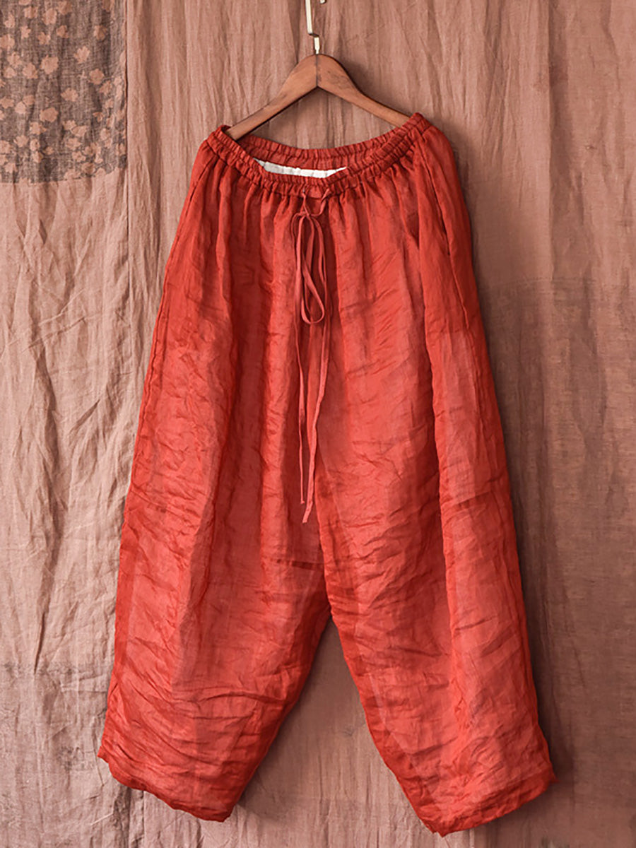 Summer Ramie Thin Harem Pants Cx025