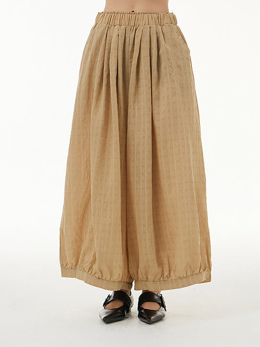 Summer Artsy Plaid Loose Thin Wide-leg Pants Ai1008