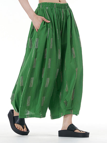 Summer Print Wide-leg Cotton Pants Fd033