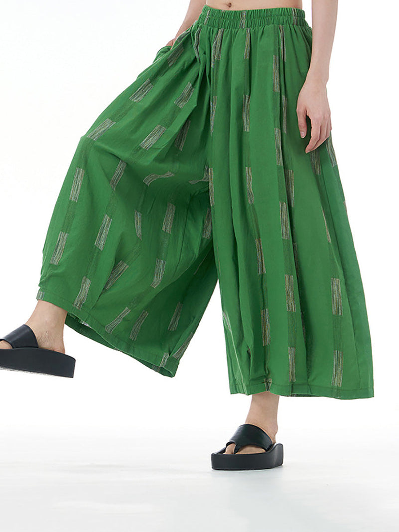 Summer Print Wide-leg Cotton Pants Fd033