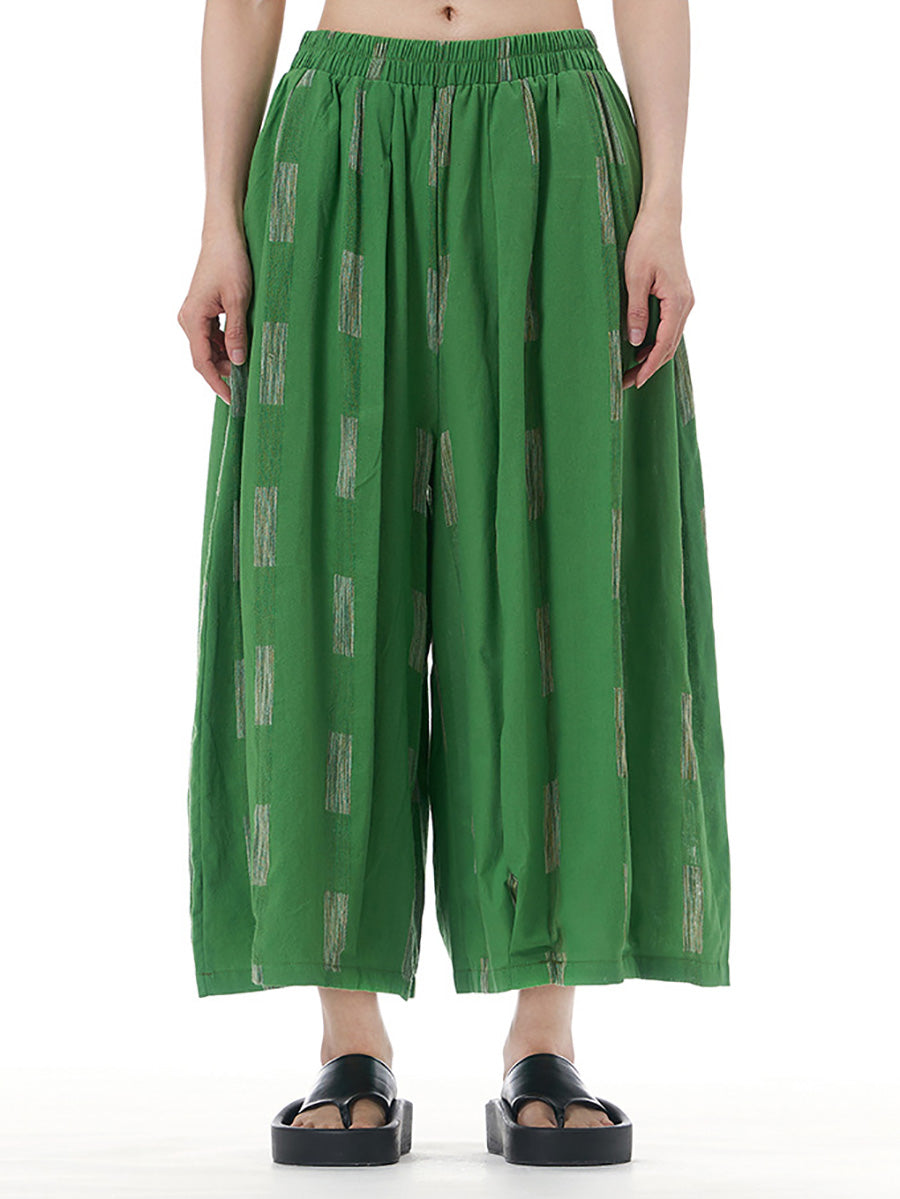 Summer Print Wide-leg Cotton Pants Fd033
