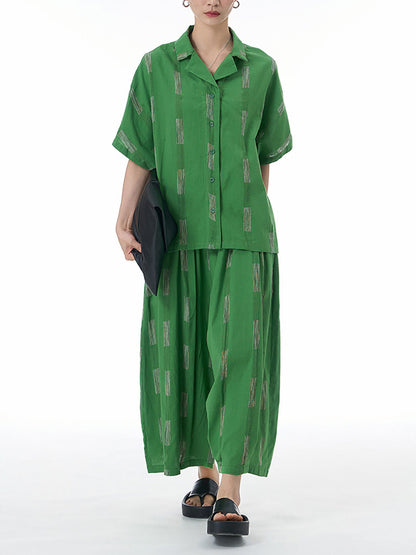 Summer Print Wide-leg Cotton Pants Fd033