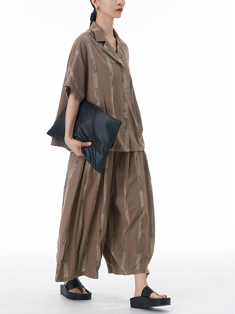Summer Print Wide-leg Cotton Pants Fd033